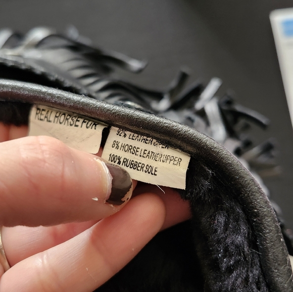 Diesel Vintage Fringe Black Leather Boots - Picture 7 of 8